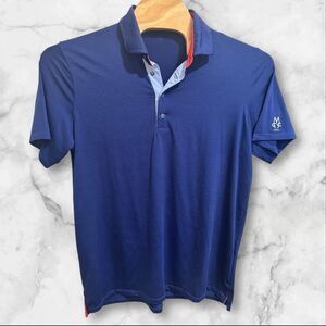 Greyson Mens Polo Golf Shirt‎ Size XL Blue Poly Spandex Logo